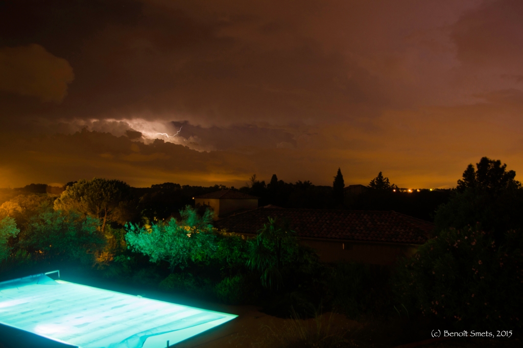 Thunderstorm in Boisseron, Languedoc-Roussillon, France August 2015