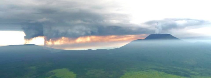 Nyiragongo and Nyamulagira in 2010